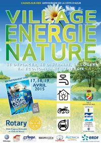 Village Energie Nature. Du 17 au 19 avril 2015 à CAGNES SUR MER. Alpes-Maritimes.  10H00